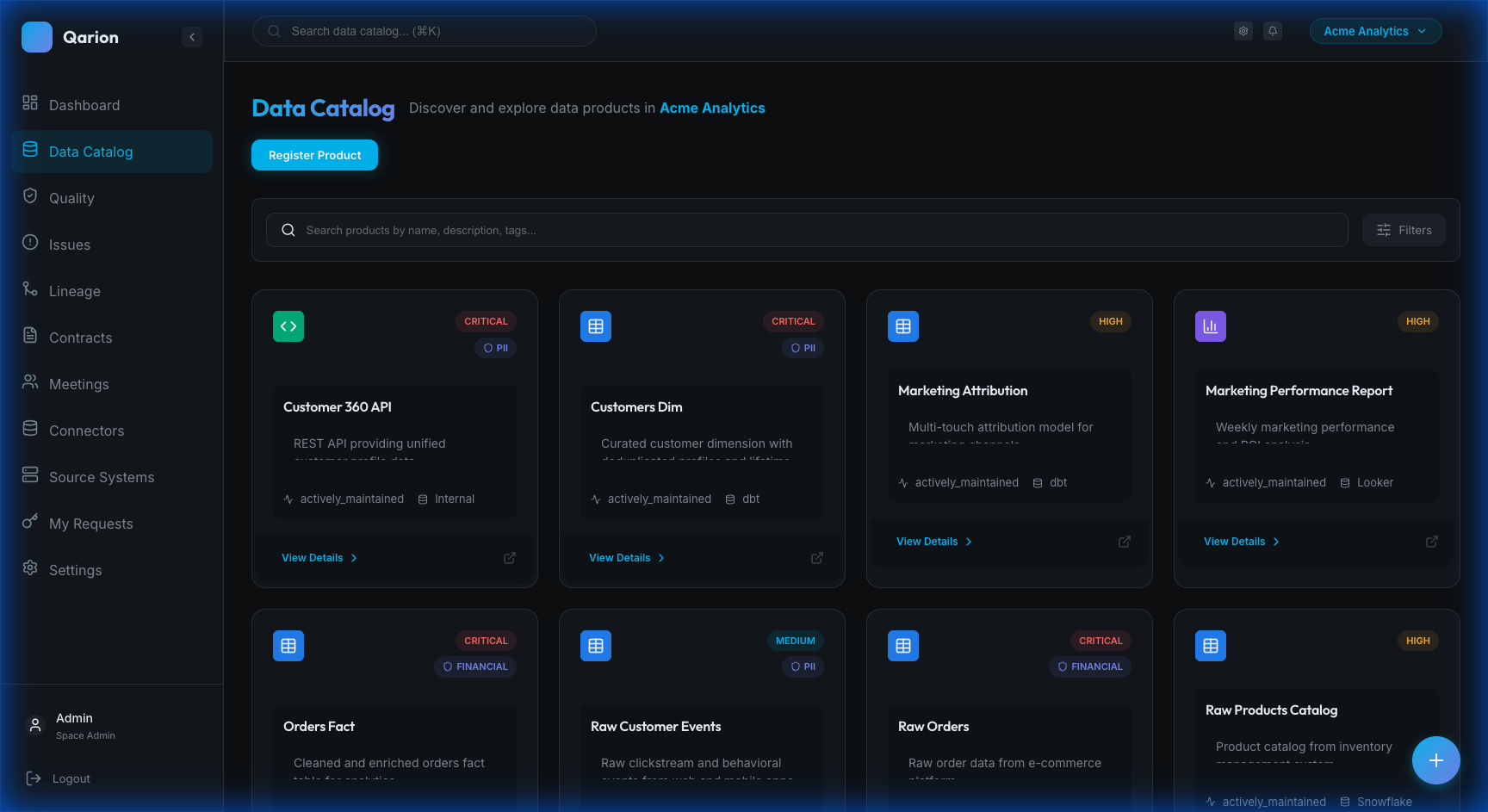 Qarion Dashboard