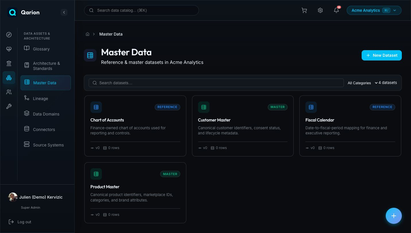 master_data — Qarion