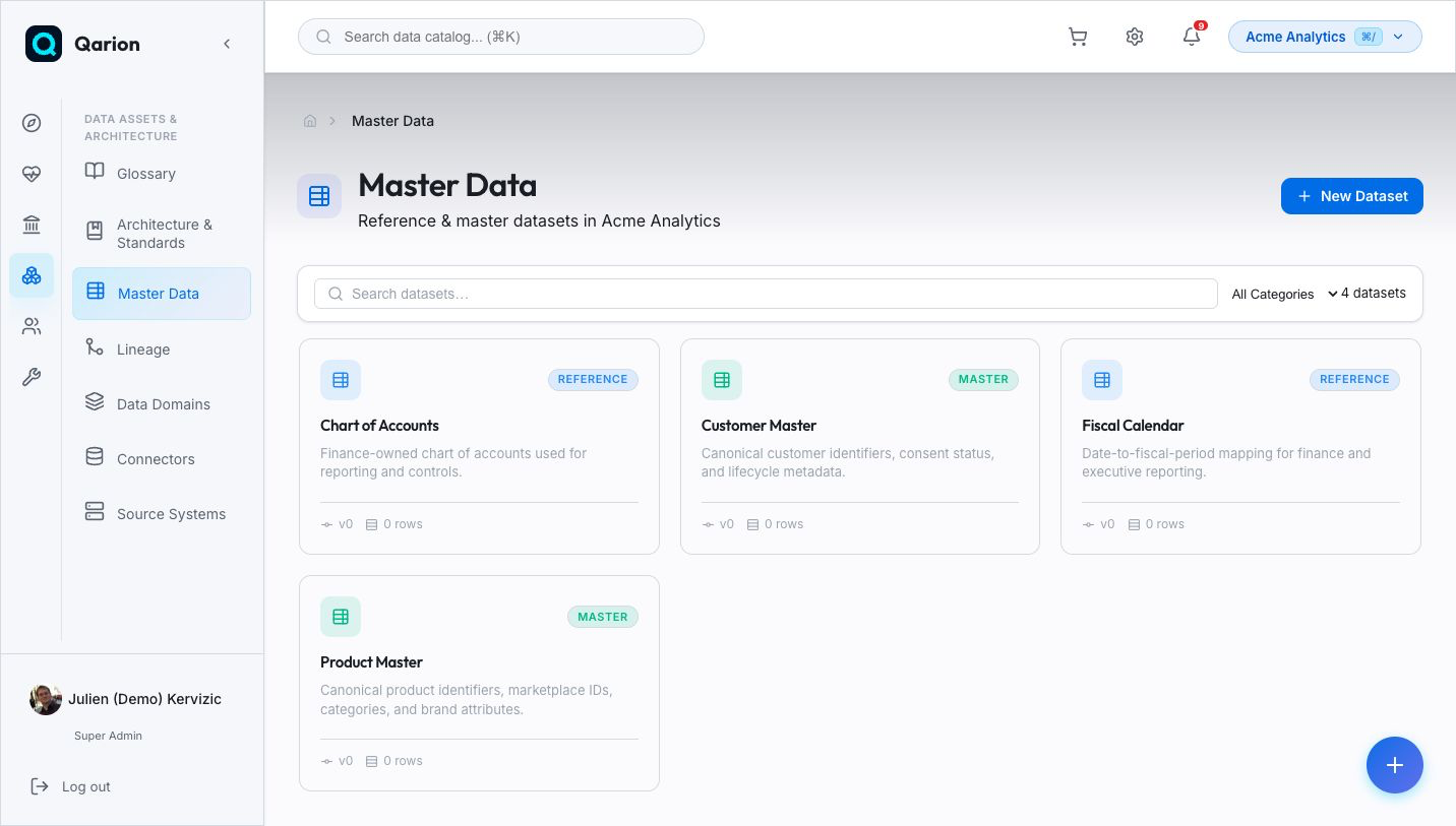 master_data — Qarion